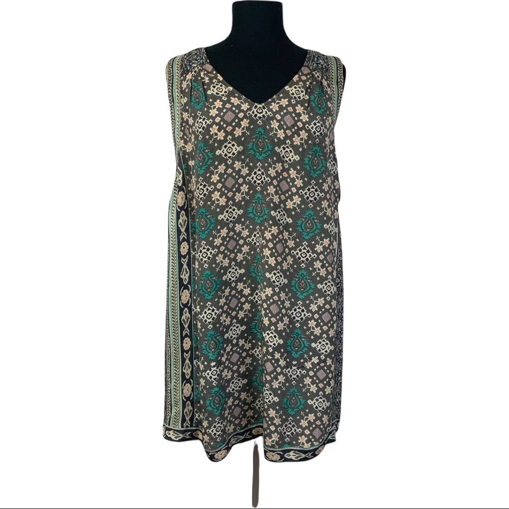 Calypso St. Barth Teal and Cream Patterned Dress